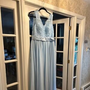 Azazie sky blue bridesmaid dress Gertrude size 10